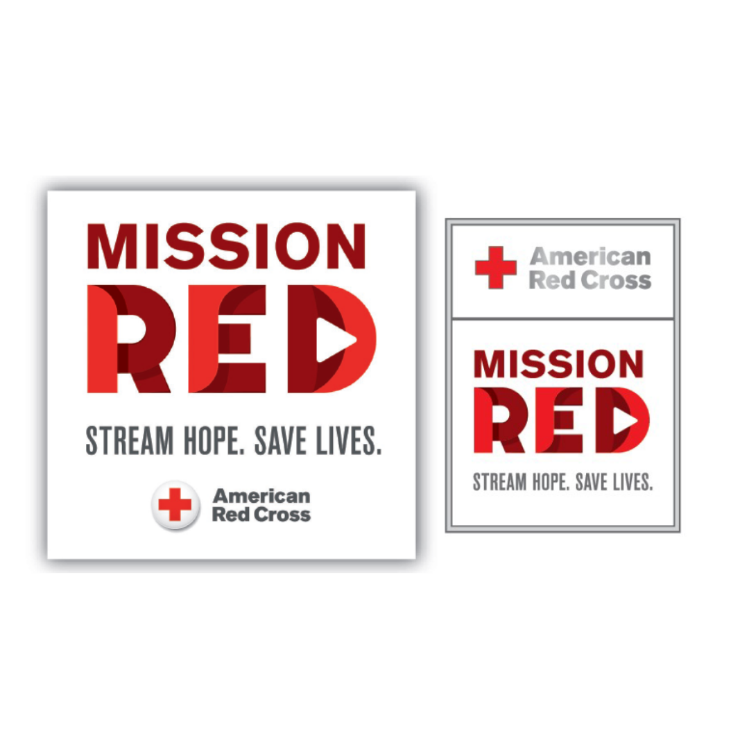Mission Red decal and pin 